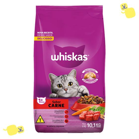 Imagem de Alimento Whiskas Seco Gatos Adultos 1+ Anos Carne 10,1Kg