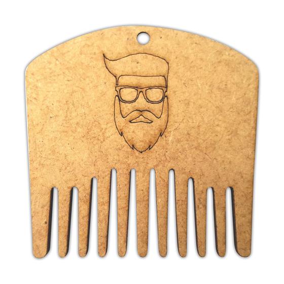 Imagem de Alinhador E Pente Modelador Para Barba De Madeira Barbeiro Chaveiro P