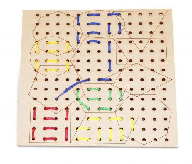 Imagem de Alinhavos Formas Geometricas Turminha Do Paraiso Estojo MDF