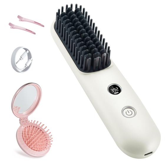 Imagem de Alisador de cabelo sem fio, modelador de cabelo, tela LCD STUDLLY 2 em 1