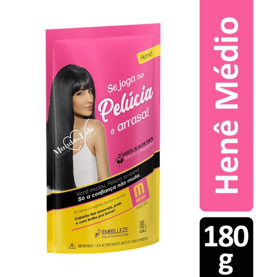 Imagem de Alisante Henê Gel Pelúcia Médio Pouch 180g Embelleze - 1 Unidade