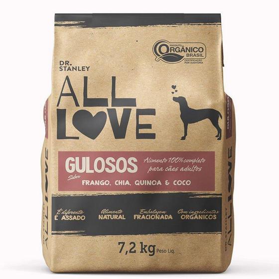 Imagem de All Love - Ração Orgânica para Cães Gulosos  Frango, Chia, Quinoa & Coco 7,2kg