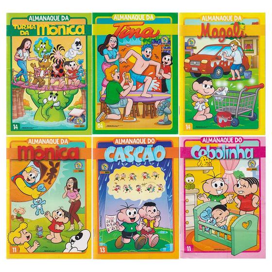 Imagem de Almanaque Turma da Mônica Kit 6 Vols. Magali Cascão Cebolinha Monica Quadrinhos e Passatempos Infantil, 588 Páginas - Edições 22/2024