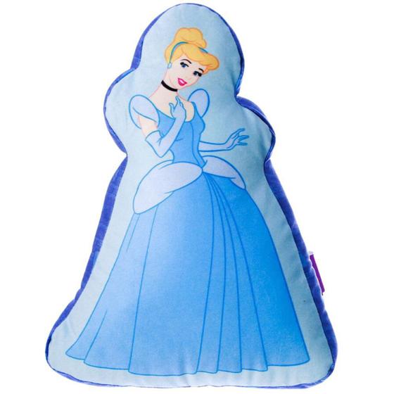 Imagem de Almofada 3D Princesa Cinderela Aveludada Azul Oficial Disney - Zona Criativa