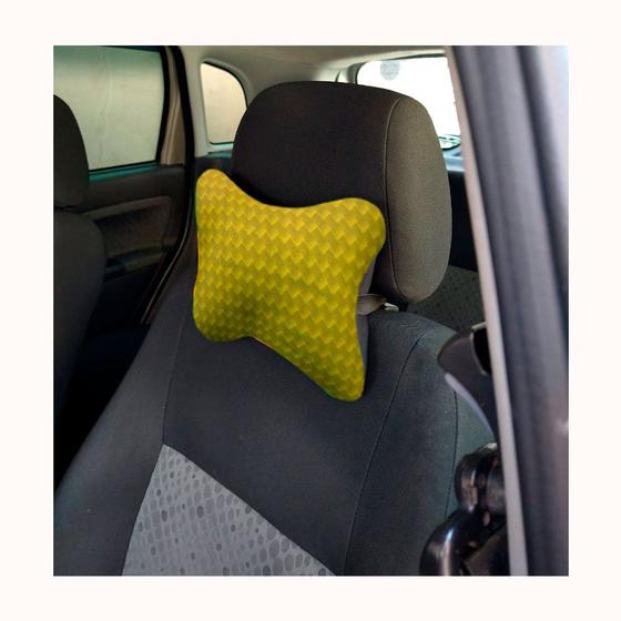 Imagem de Almofada Apoio Cervical De Pescoço E Cabeça Em Neoprene - PARA CARRO AMARELA