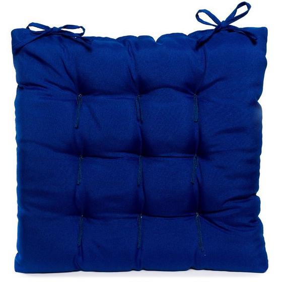Imagem de Almofada Assento Encosto Para Cadeira Futon 40x40cm Azul Royal