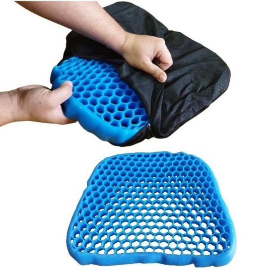 Imagem de Almofada Assento Gel Silicone Escaras Cóccix Macia Conforto Para cadeira Rodas Casca Ovo Egg Sit