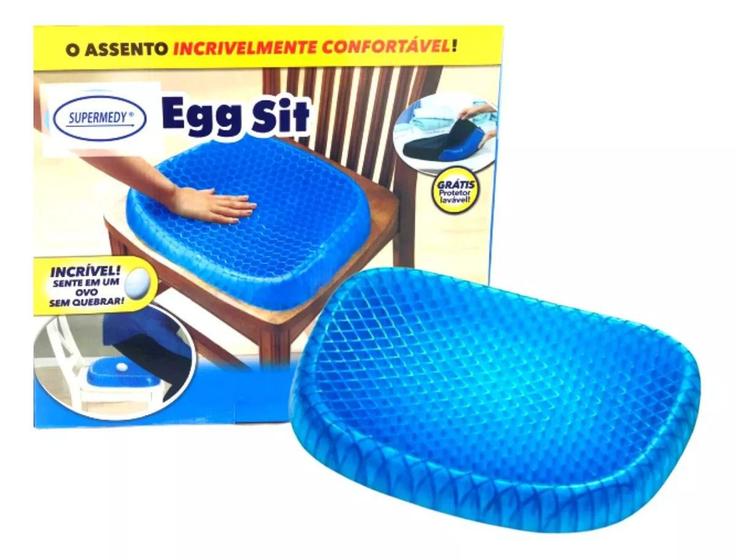 Almofada Assento Gel Silicone Escaras Cóccix Ortopédico Egg Sitter - Supermedy Menor preço em Almofada Assento Gel Silicone Escaras Cóccix Ortopédico Egg Sitter - Supermedy