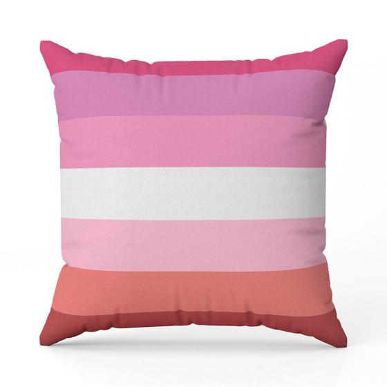 Imagem de Almofada Avulsa Cheia Estampada Bandeiras LGBT Cores 45cm x 45cm com Refil