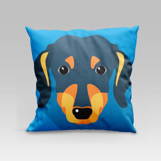 Imagem de Almofada Avulsa Cheia Estampada Pet Dog em Veludo Suede 45cm x 45cm com Refil de Silicone - Decoração Raças Cachorros