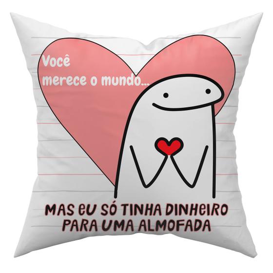 Imagem de Almofada Avulsa Cheia Flork Meme Humor c/ Frases 45cm x 45cm com Refil