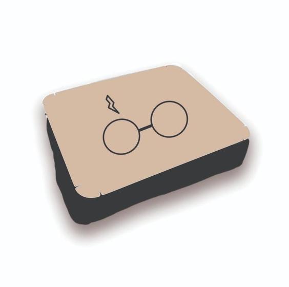 Imagem de Almofada Bandeja para Notebook Laptop Personalizado Harry Potter Oculos Bege