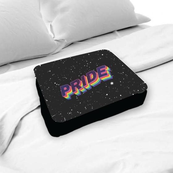 Imagem de Almofada Bandeja para Notebook Laptop Personalizado Pride Glitter Preto