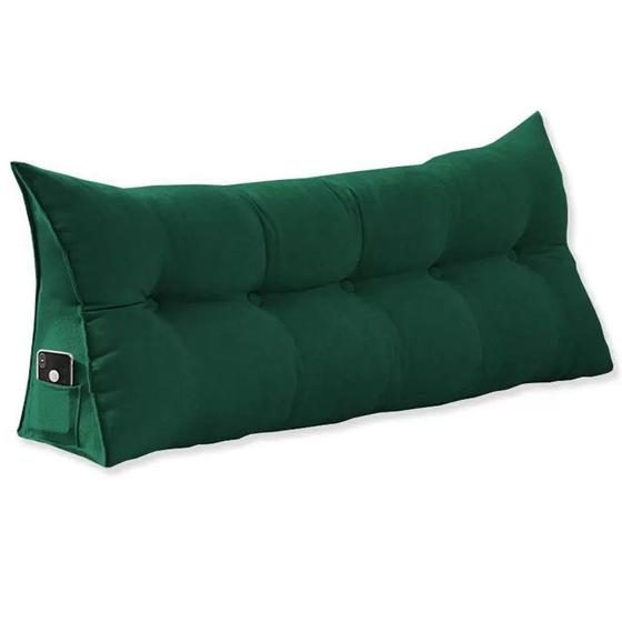 Imagem de Almofada Cabeceira 90cm Suede Verde - Vallisa Decor