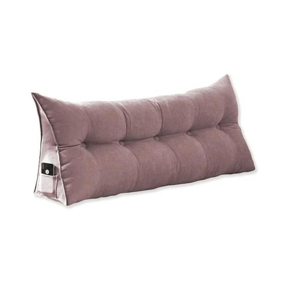 Imagem de Almofada Cabeceira Para Leitura Na Cama Mel Casal 140 cm Suede Rose - DL Decor