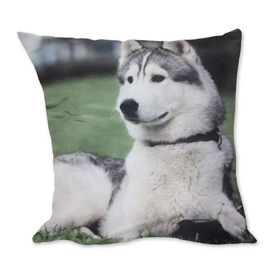 Imagem de Almofada Cachorro Husk Siberiano Branco 42x42cm Uniart