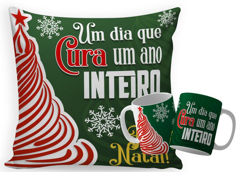 Imagem de  almofada +   caneca de cerâmica de natal