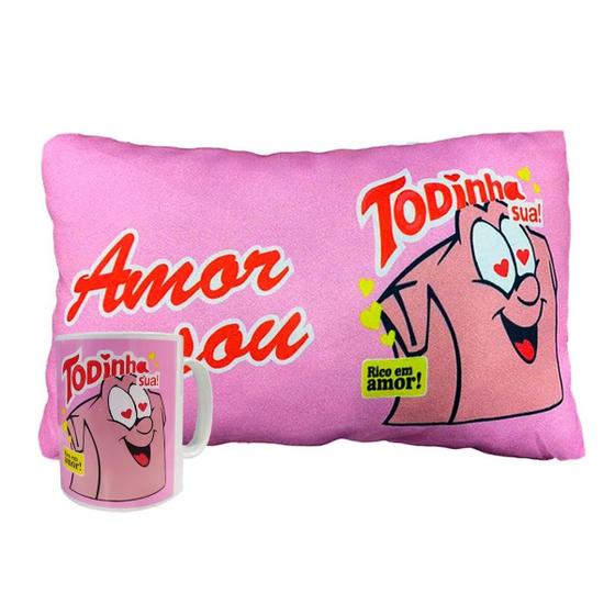 Imagem de Almofada + Caneca Rosa Amor Sou Todinha Sua Namorados