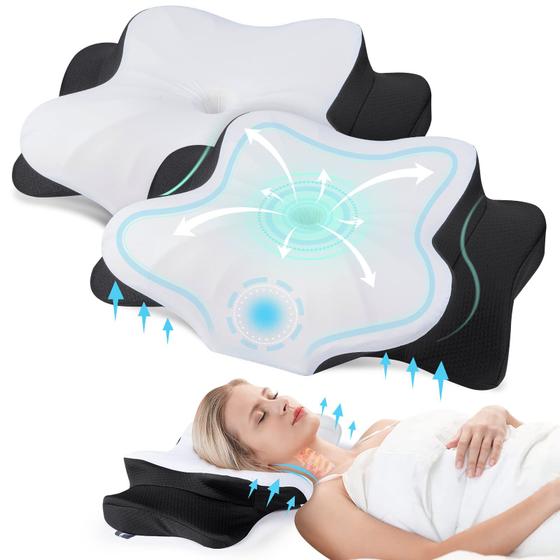 Imagem de Almofada Cervical DONAMA Contour Memory Foam - Pacote com 2 Unidades