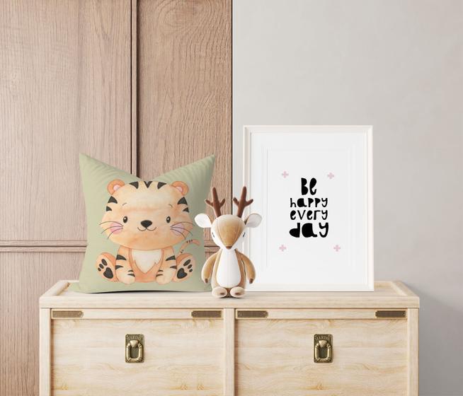 Imagem de Almofada com enchimento Infantil Tigre Verde Claro