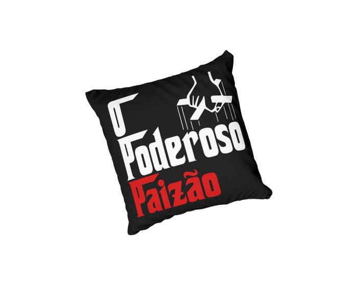 Imagem de Almofada com Enchimento O Poderoso Paizão Fundo Preto
