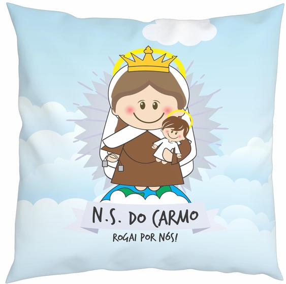 Imagem de Almofada Com Enchimento Oração Santinho Nossa Senhora do Carmo