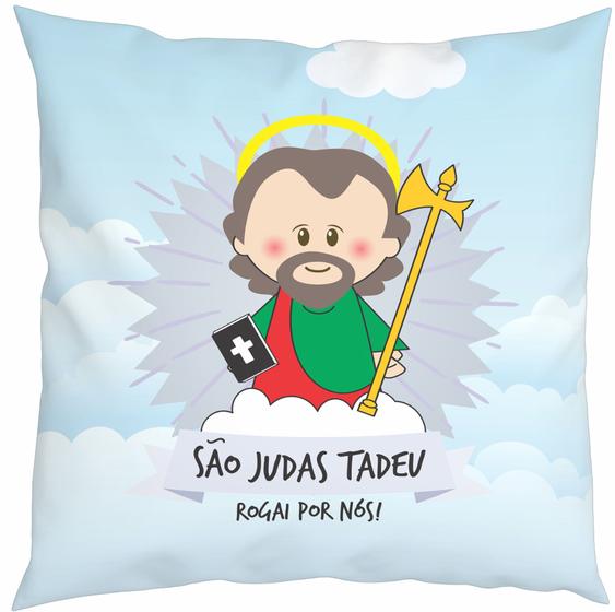 Imagem de Almofada Com Enchimento Oração Santinhos São Judas Tadeu