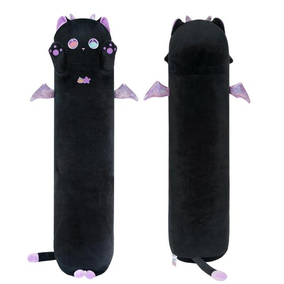 Imagem de Almofada corporal de pelúcia Mewaii Long Cat Purple Stuff Bicho 110 cm