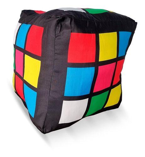 Imagem de Almofada Cubo Magico Rubik Decoração Geek Jogo Quebra Cabeça