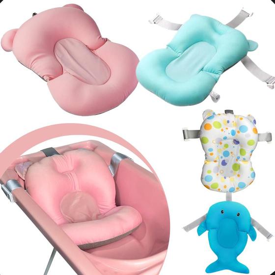 Imagem de Almofada de banho para bebê  baby infantil anatômica Regulável Shiny Love
