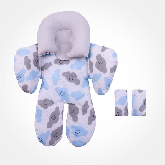 Imagem de Almofada de Bebê Conforto Dupla Face Nuvem Azul - MJS BABY