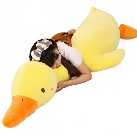 Imagem de Almofada de brinquedo de pelúcia Sleeping Duck 65 cm para amigos e crianças