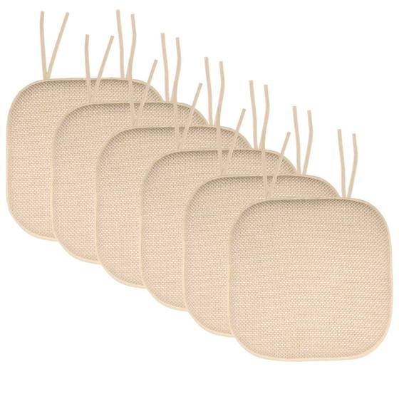 Imagem de Almofada de Cadeira Sweet Home Collection - 6 Unidades de Memory Foam com Capa de Linho