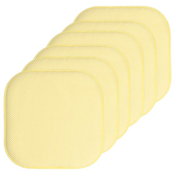 Imagem de Almofada de Cadeira Sweet Home Collection - Espuma com Memória - Pacote com 6 Unidades (Amarela)