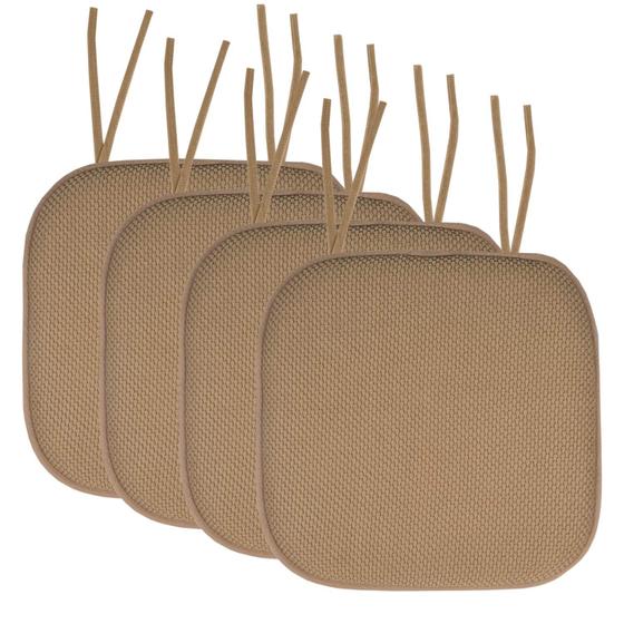 Imagem de Almofada de Cadeira Sweet Home Collection - Memory Foam (Pacote com 4 Unidades - Cinza)
