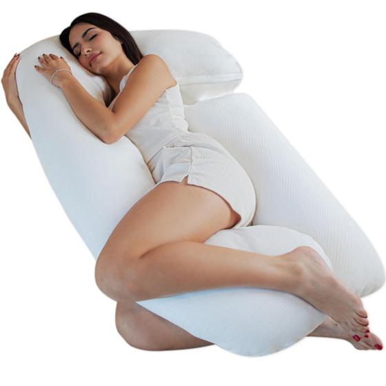 Imagem de Almofada de Gravidez Pharmedoc em Forma de U - com Capa Air White