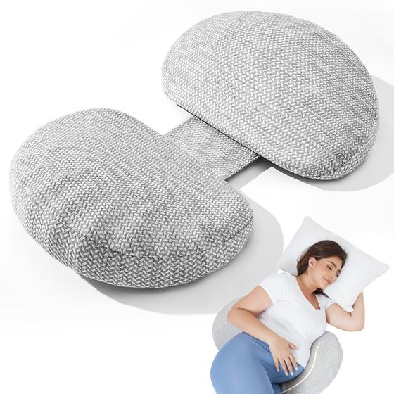 Imagem de Almofada de gravidez Tinkerz Memory Foam para dormir de lado, cinza