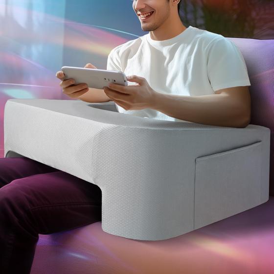 Imagem de Almofada de leitura Codi Lap Desk Gaming com bolso lateral cinza