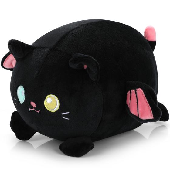 Imagem de Almofada de Pelúcia Gato Preto com Olhos Luminosos - 25cm