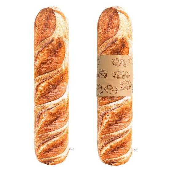 Imagem de Almofada de Pelúcia Mewaii 3D - Formato de Pão com Manteiga Torrada