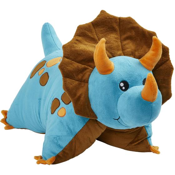 Imagem de Almofada de pelúcia Pets Triceratops Blue Dinosaur 18 polegadas