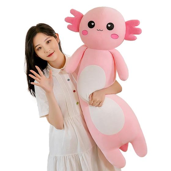 Imagem de Almofada de Pelúcia Somao Axolotl Rosa (65cm) - Para Meninas e Meninos