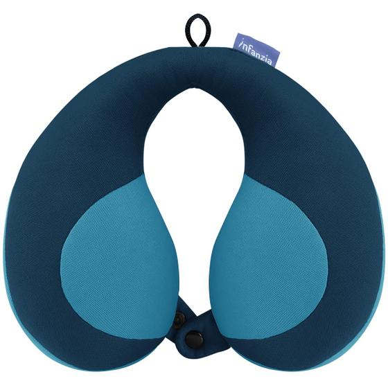 Imagem de Almofada de pescoço de viagem INFANZIA Chin Support Blue para crianças