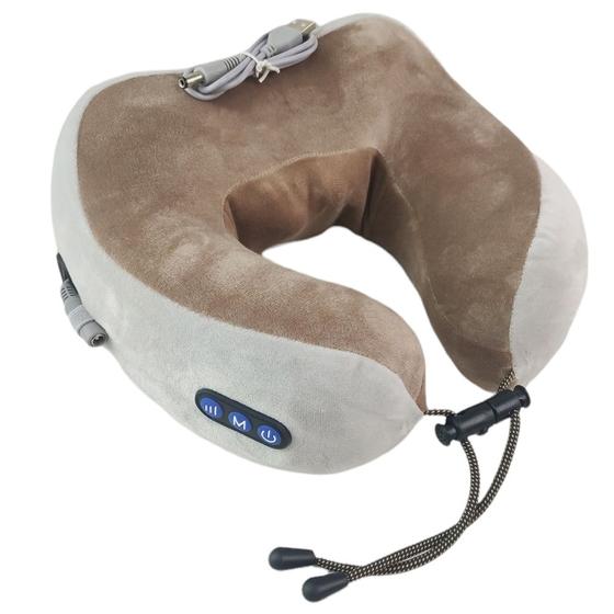 Imagem de Almofada De Pescoço Massageador Relaxante Anti Estresse Alivia Dores Tensao Travesseiro Viagem Descanso