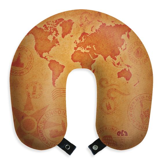 Almofada de pescoço travesseiro mapa mundi viagem descanso com botão Menor preço em Almofada de pescoço travesseiro mapa mundi viagem descanso com botão