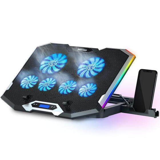 Imagem de Almofada de Resfriamento para Laptop TopMate C11 RGB - 6 Ventiladores - 15,6" a 17,3"