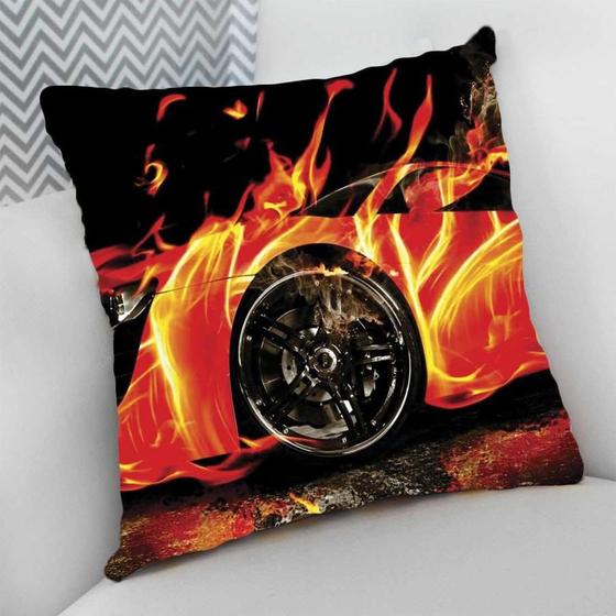 Imagem de Almofada Decorativa 25x25 Personalizado Carro Tunado Tunnig Fire Fogo Tunning