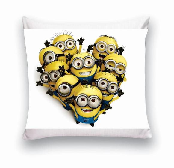 Imagem de Almofada Decorativa 25x25 Personalizado Cheias Minions Coração