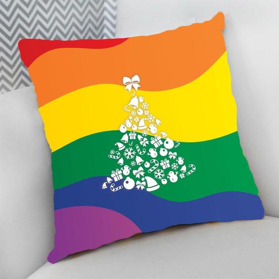 Imagem de Almofada Decorativa 40x40 Cheia p/ Natal Árvore de Natal LGBTQIA+
