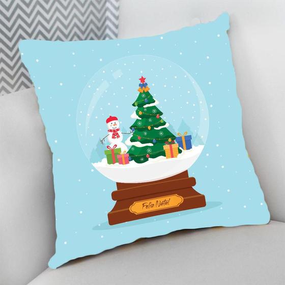 Imagem de Almofada Decorativa 40x40 Cheia p/ Natal Arvore Natal Globo de Neve